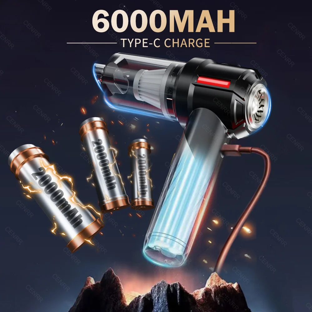 CENRR 998000PA Powerful Mini Vacuum Cleaner Cordless Portable Car Vacuum Cleaner for Home Appliance Handheld Blower Car Cleaner 3